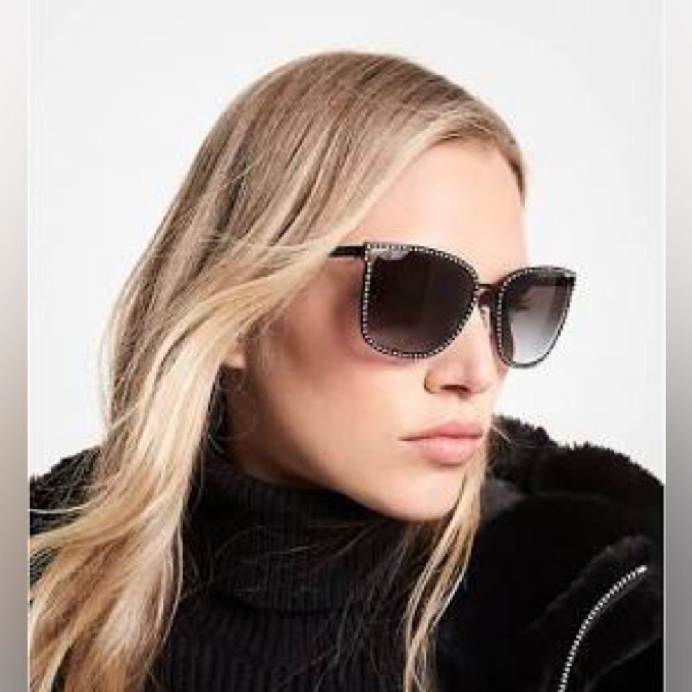 NWT Michael Kors Stockholm Rhinestone Sunglasses Black MK1098B - Picture 2 of 16
